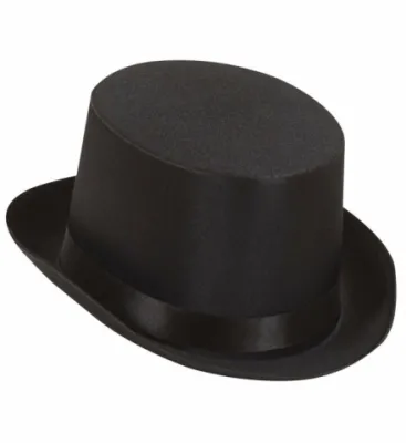 BLACK SATIN TOP HAT