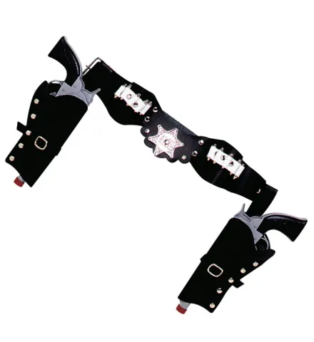 BLACK DELUXE COWBOY DOUBLE PISTOLHOLSTER