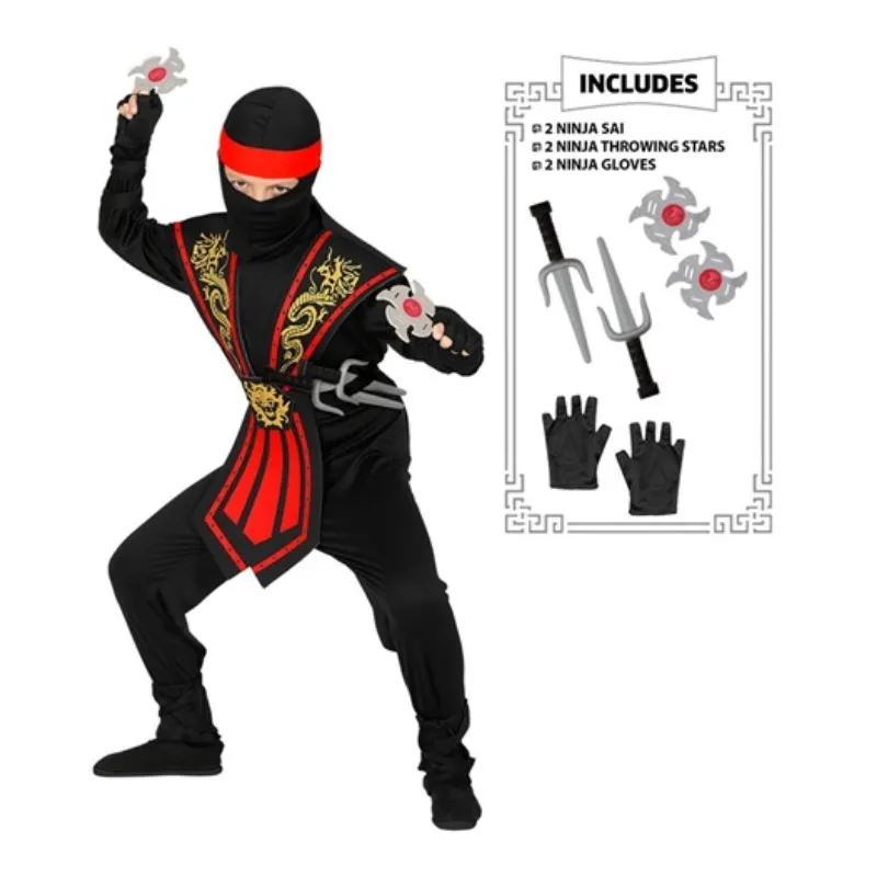 Red Kombat Ninja with Weapons