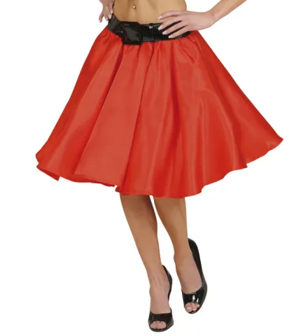 SATIN SKIRT WITH SEWN-IN PETTICOAT