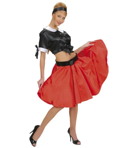 SATIN SKIRT WITH SEWN-IN PETTICOAT