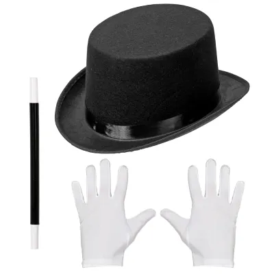 MAGICIAN - top hat, gloves, magic wand