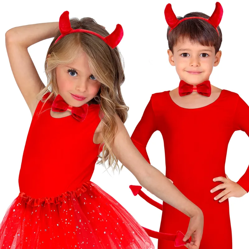 Devil dress-up set - horns, bowtie, tail