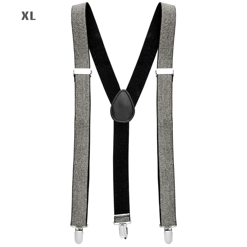 Braces Silver Lurex - extra long up to 115-120 cm
