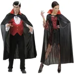 Cape Black With Red Satin Collar 136 cm