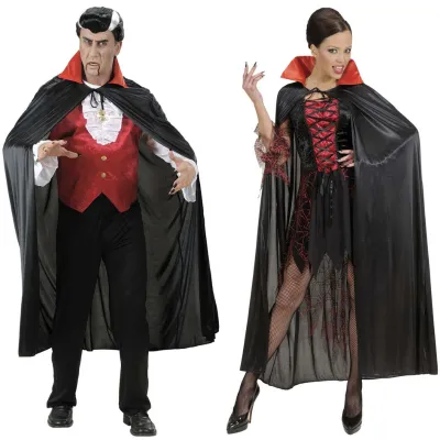 Cape Black With Red Satin Collar 136 cm