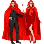 Cape Red Satin Hooded  145cm