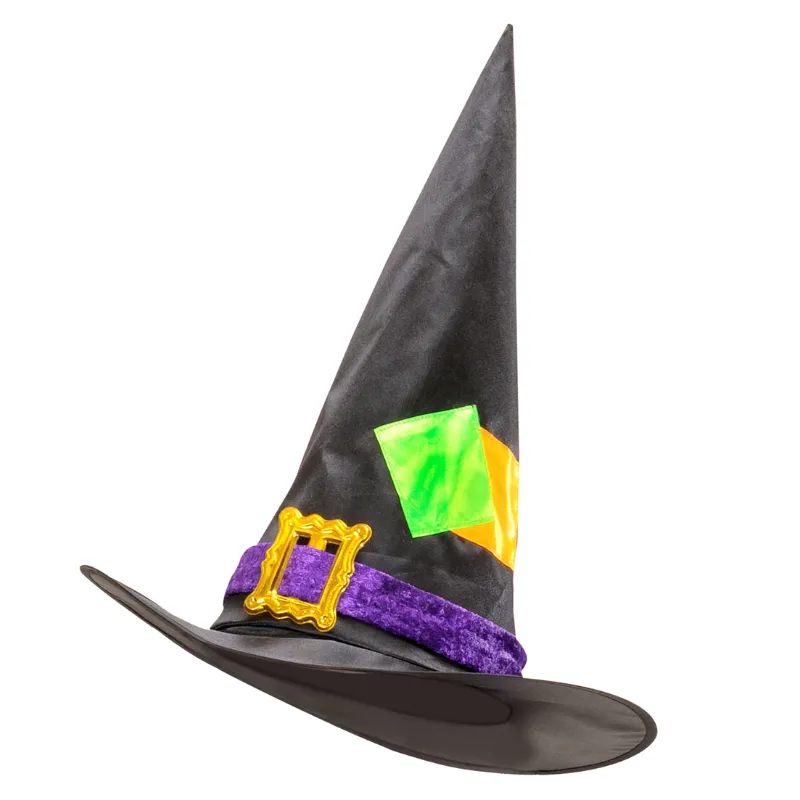 Witch Hat With Patches - Satin & Velvet