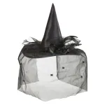 Witch Hats With Tulle, Flower & Feathers