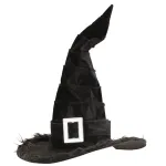 Witch Velvet Hat With Plush Trim & amp Buckle