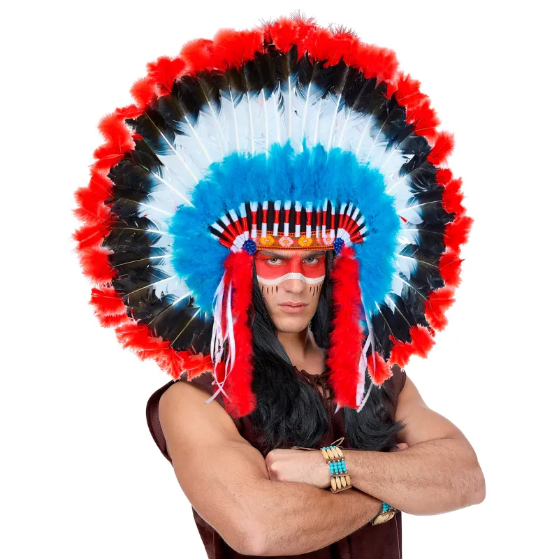 Indian Deluxe Headdress With Marabou