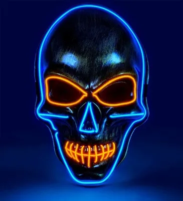 Colored Led Gold Skull Mask
