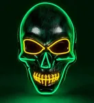 Colored Led Silver Skull Mask