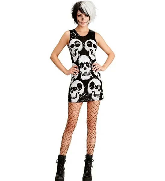 Sequin Dress Skull