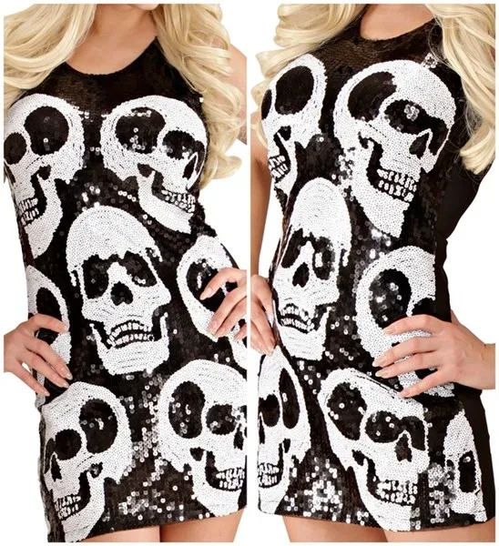 Sequin Dress Skull