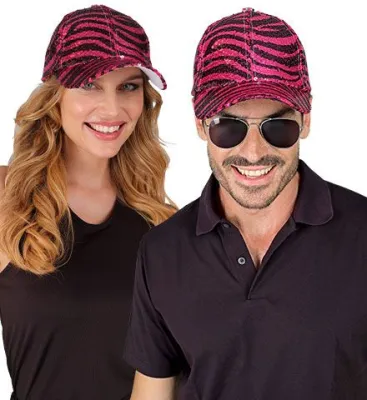 Pink Animalier Sequin Cap
