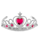 Silver Tiara with Pink Gems