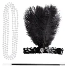 FLAPPER | sequin headband, necklace, cigarette holder