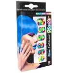 Set of 12 Self Adhesive Neon Patchwork Nails