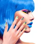 Set of 12 Self Adhesive Neon Patchwork Nails