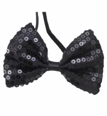 BLACK SEQUIN BOW TIE