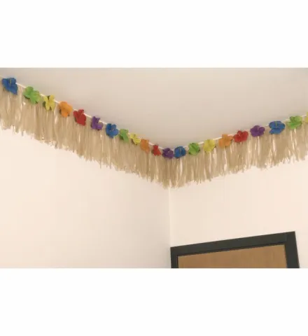 TROPICAL DECK FRINGE WITH HIBISCUS FLOWER