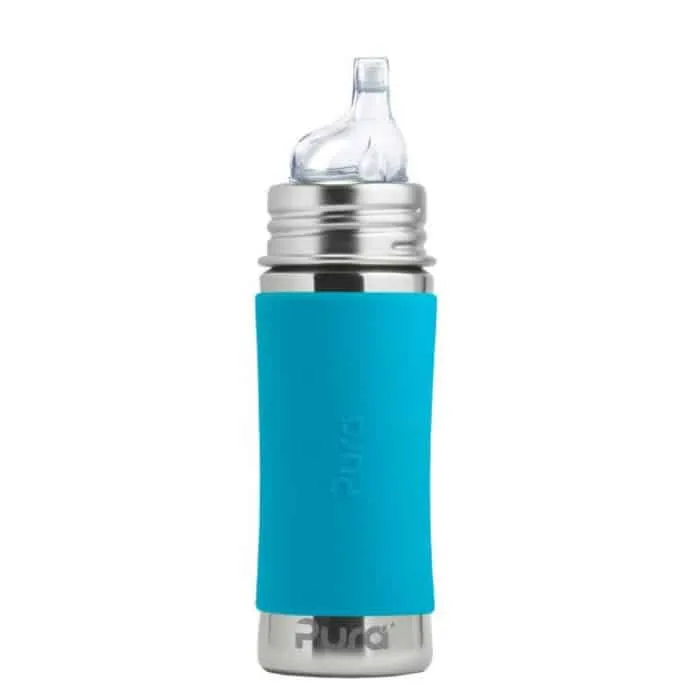 Pura Kiki 11oz Toddler Stainless Steel Bottle (Sippy / Aqua Sleeves)