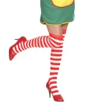 WHITE-RED STRIPED OVER THE KNEE SOCKS