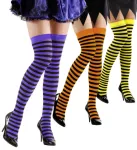 NEON STRIPED OVER THE KNEE SOCKS