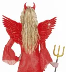 RED FEATHERED WINGS WITH GOLD GLITTER