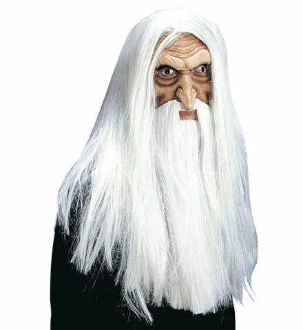 MAGICIAN MASK WITH WIG, MAXI BEARD & MOUSTACHE