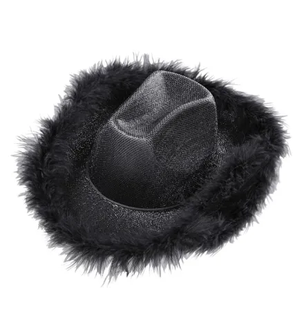 BLACK LUREX COWGIRL HAT
