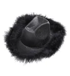 BLACK LUREX COWGIRL HAT