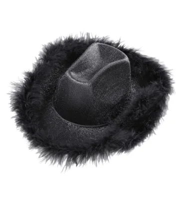 BLACK LUREX COWGIRL HAT