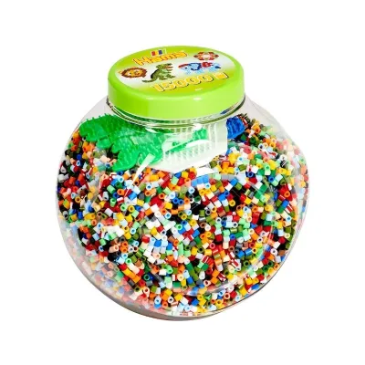 Beads and pegboards in tub
