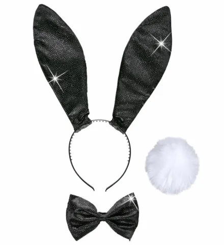 BLACK GLITTER BUNNY