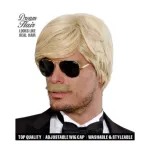 BLONDE PLAYBOY DREAM HAIR WIG & MOUSTACHE