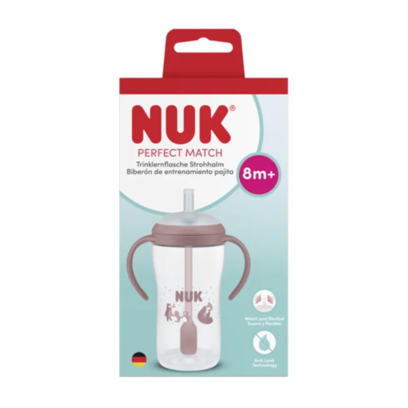 NUK Perfect Match Learner Straw Cups Red 260ml