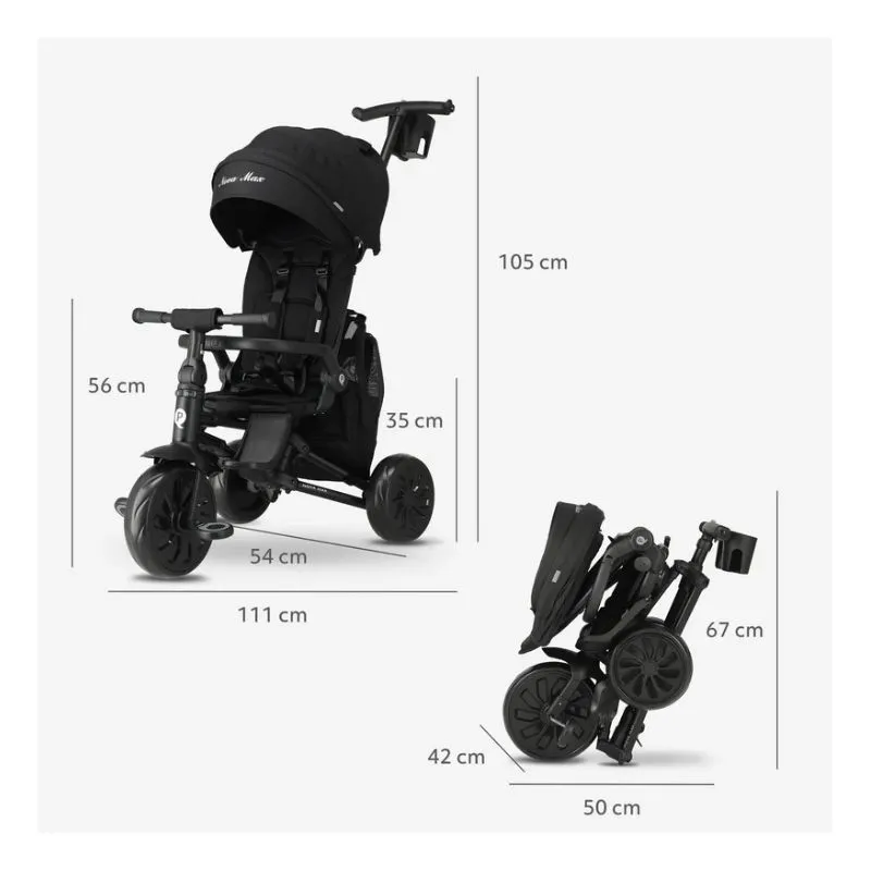 QPlay Tricycle 6in1 Nova Max - Black
