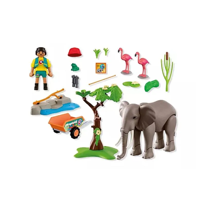 Playmobil Elephant with Zookeeper