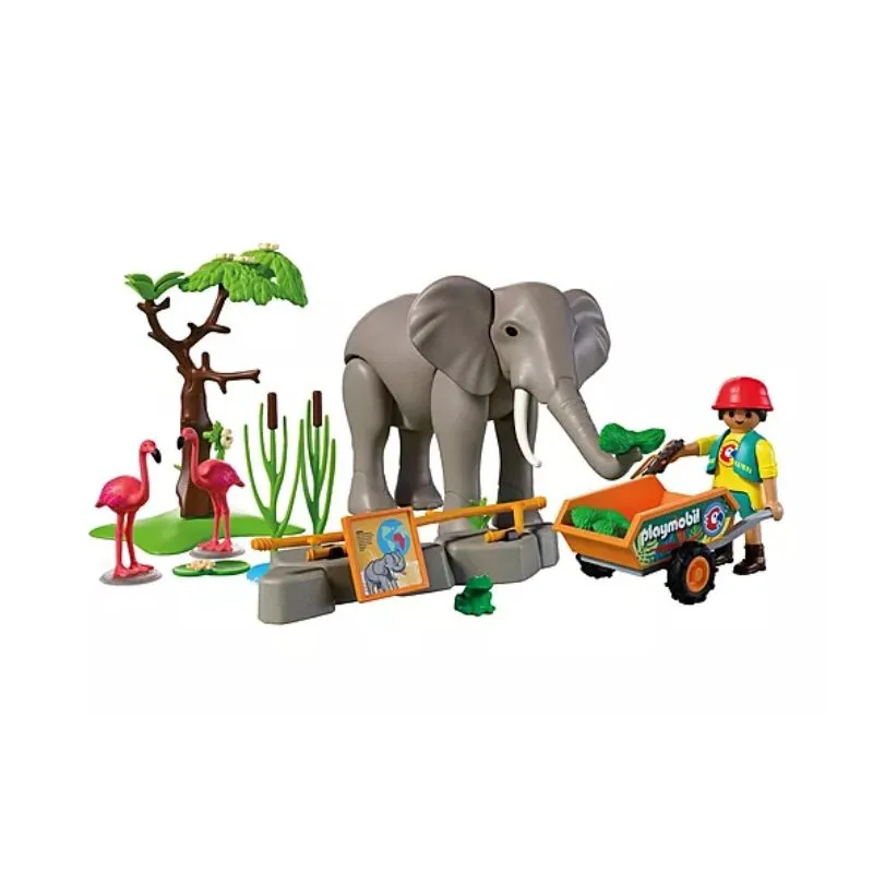 Playmobil Elephant with Zookeeper