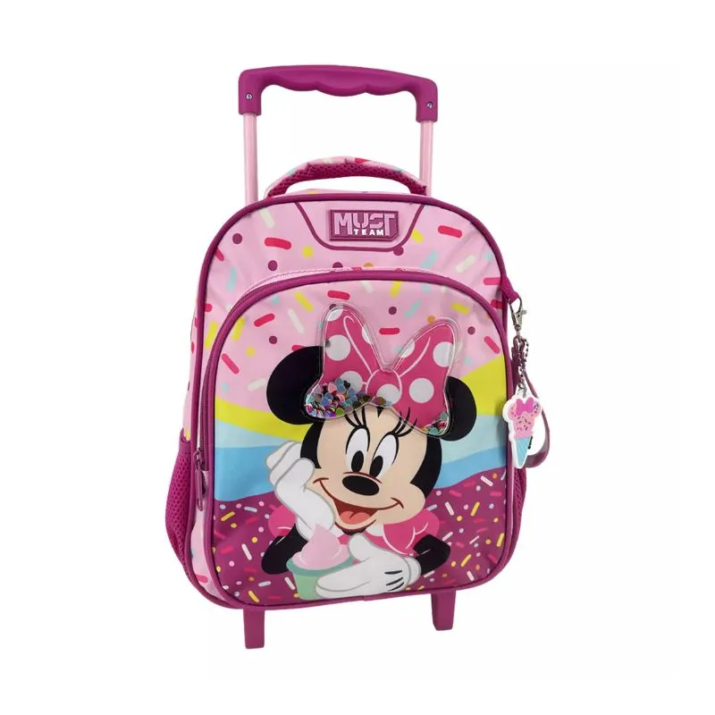 School Trolley Bag Kindergarten Disney Minnie Mouse Pink Must Team