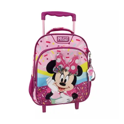 School Trolley Bag Kindergarten Disney Minnie Mouse Pink Must Team