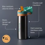 Tommee Tippee On The Go Flask  Insulated Bottle 500ML 24m+