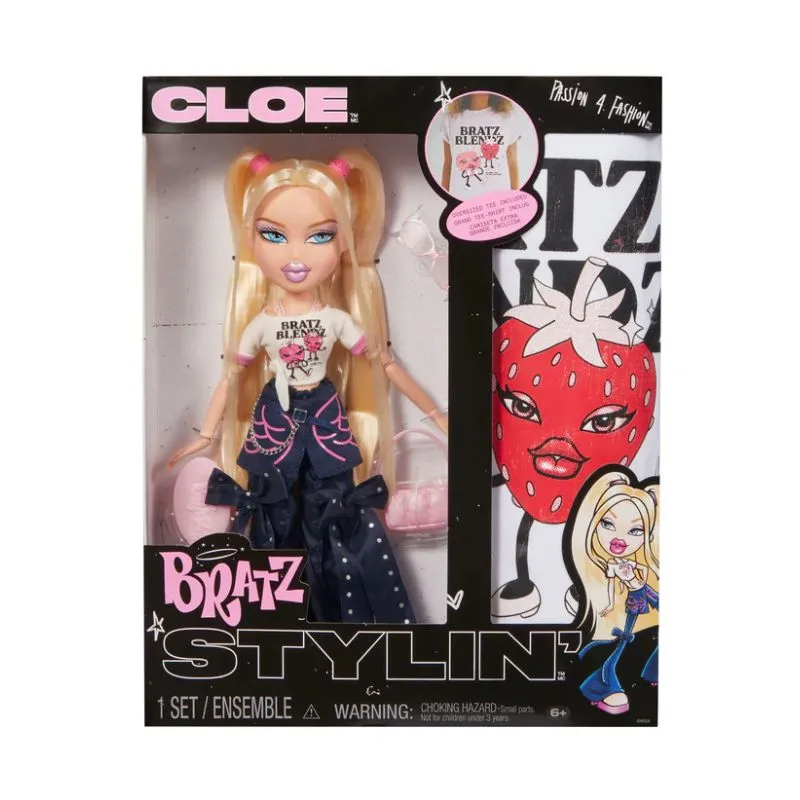 Bratz Stylin' Cloe Fashion Doll with Customizable T-Shirt for You and Accessories