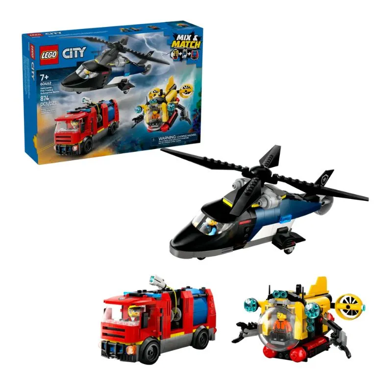 Lego City Helicopter, Fire Truck & Submarine Remix