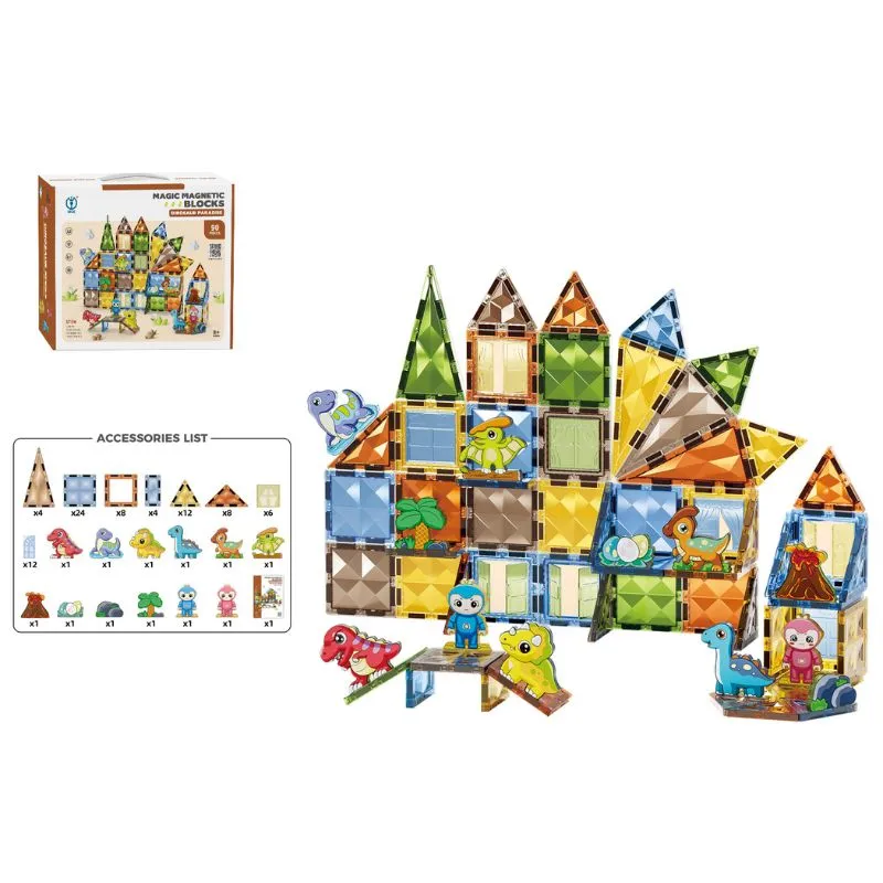 Infinity Toys Magic Magnetic Blocks – Dinosaur  Paradise 90 pcs