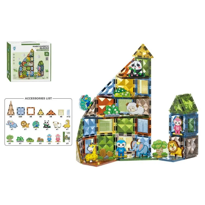 Infinity Toys Magic Magnetic Blocks – Animal Paradise” and contains 82 pieces.