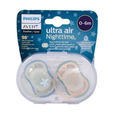 Phillips Avent Ultra Air Nighttime Soother 0-6m 2'S