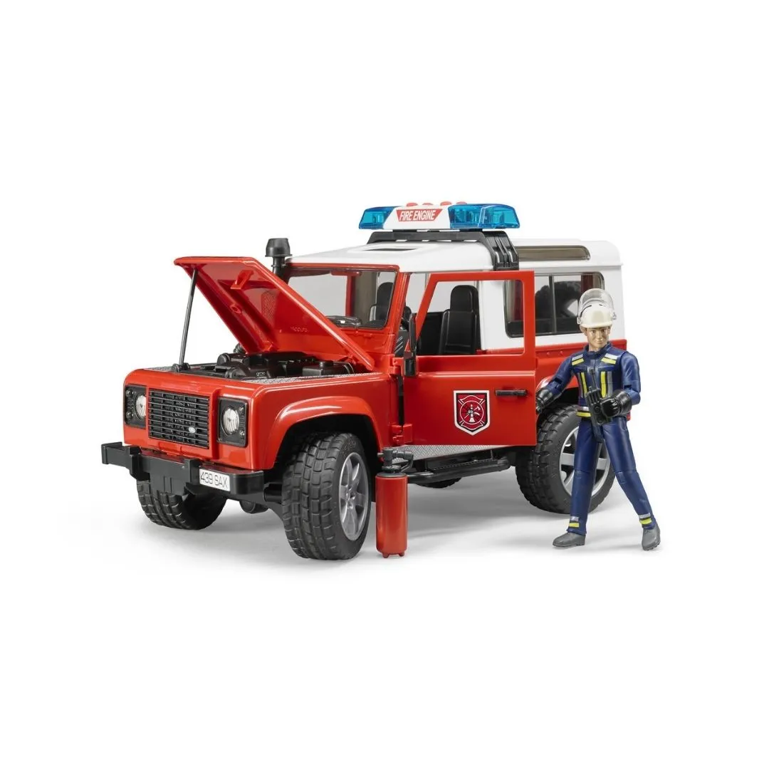 Bruder Land Rover Fire Department Vehicle w/ Fireman